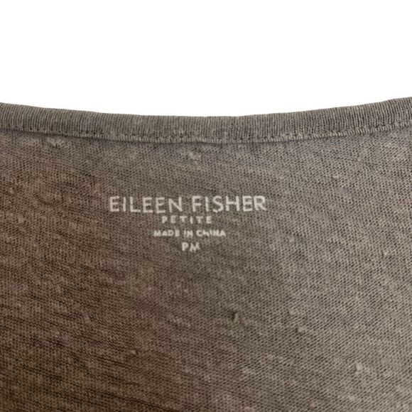 Eileen Fisher Womens 100% Linen V-Neck Knit Tank Top Gray Size Petite Medium - Picture 4 of 16